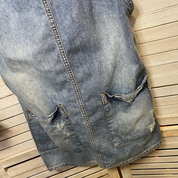 Blue Denim Overall Mini-Skirt Dress - Picture 6 of 8